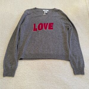 NWT Magaschoni Gray Sweater with Pink Accents L